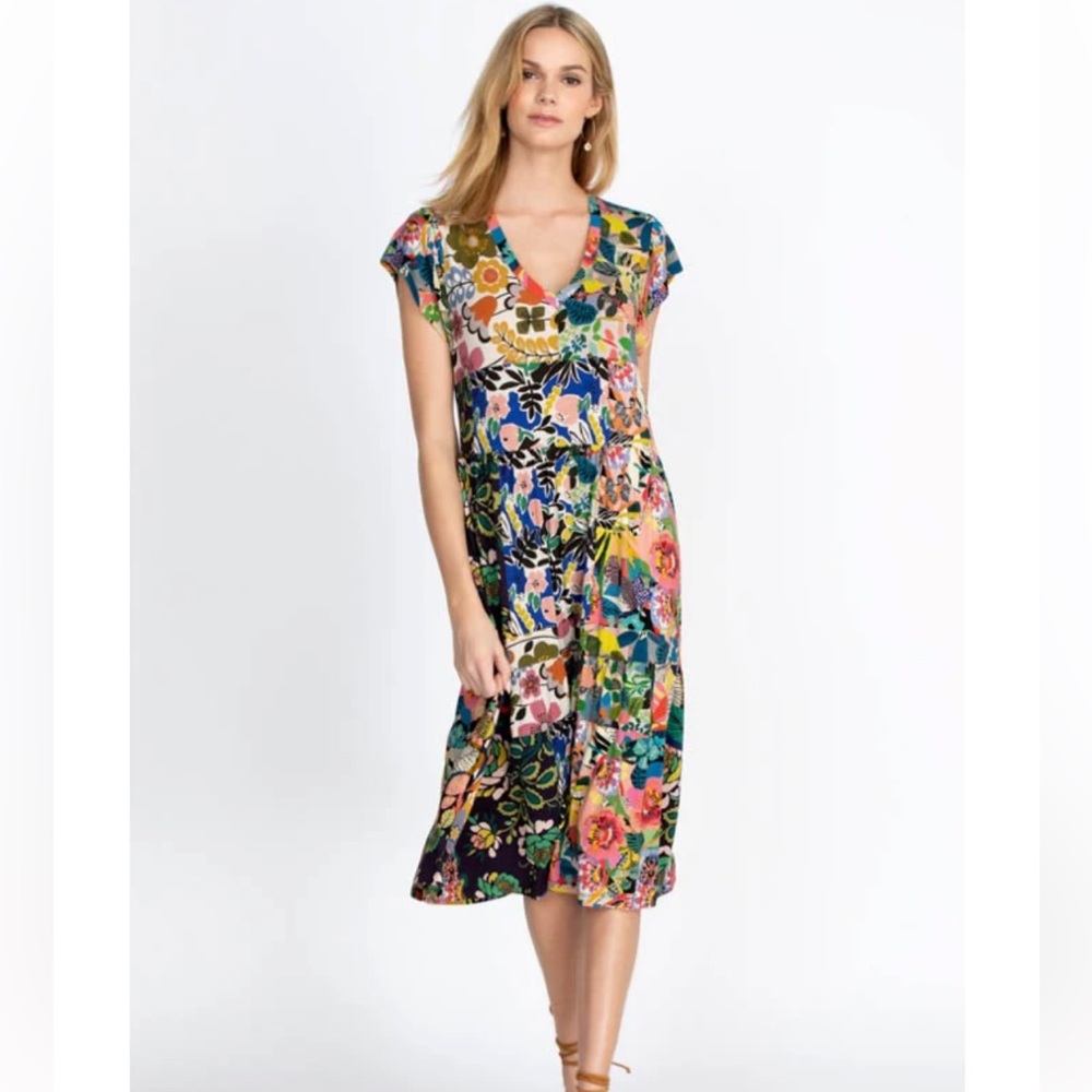 Johnny Was Chelsea Garden Tied Tea Length Dress